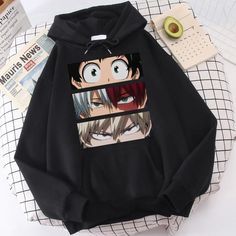 Pretty Sweatshirts, Mens Hoodies Casual, Aot Manga, Anime Weeb, Streetwear Male, Loose Hoodie, Cut Sweatshirts, Japanese Cartoon, Hoodies Mens