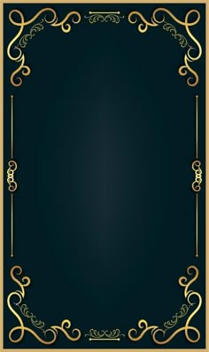 a black and gold background with an ornate border