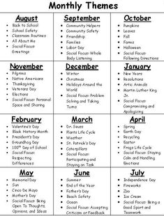 months of the year calendar for kids