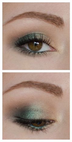 Make Up Yeux Vert, Subtle Green Eye Makeup, Green Eyeshadow For Brown Eyes, St Patrick's Day Makeup, Gold Smokey Eye, Makeup Artist Tips