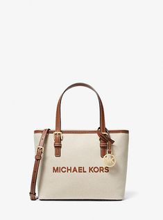 Empire Logo, Michael Kors Outlet, Travel Tote Bag, Zip Tote, Small Canvas, Bag Canvas, Travel Tote, Handbag Shoes, Kors Jet Set