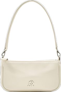 Classic Beige Shoulder Bag With Zipper Closure, Trendy Beige Soft Leather Baguette Bag, Classic Cream Rectangular Baguette Bag, Chic Cream Rectangular Baguette Bag, Modern Cream Rectangular Baguette Bag, Classic Cream Baguette Bag For Daily Use, Modern Beige Faux Leather Shoulder Bag, Chic Cream Baguette Bag With Double Handle, Chic Cream Baguette Shoulder Bag