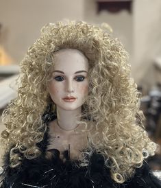 Beautiful long locks of curls! Pictured here is the vintage "Stormy Weather" style wig size 12/13 in Blonde with a hint of Platinum Blonde by Monique. I have listed different colors and sizes. They are in original box, with net, and tag. Curly Long Hair, Style Wig, Hair Doll, Doll Wig, Stormy Weather, Doll Wigs, Long Locks, Doll Parts, Platinum Blonde