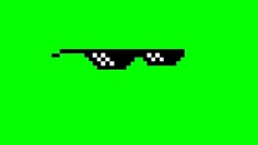 an image of pixelated glasses on a green background