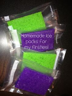 three bags of homemade ice packs for my frisbee