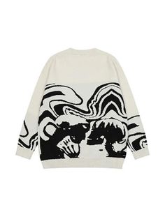 ⚡Buy 2024 Oversized Skull Jacquard Pullover Sweater Black XL under $49.00 in Sweaters at AnotherChill.com Online. Style: Casual, street, preppy, vintage, punk, hip pop. Fabric Content: Polyester Blend. Fit Type: Loose fit. Neckline: Crew Neck. Sleeve Length: Long Sleeve. Street Style: Embrace the trendy urban vibe with this loose-fit sweater featuring a crew neck design, perfect for casual outings.. Vintage: Add a touch of retro charm to your look with the skull jacquard design of this sweater, Streetwear Sweater, Skull Sweater, Plus Size Pullover, Loose Fit Sweater, Pull Oversize, 90's Fashion, Graphic Sweaters, Jacquard Sweater, Long Sleeve Pullover Sweater