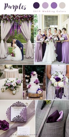 purple and white wedding color scheme