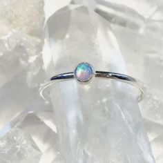 New Size:Medium @7 Silver Opal Birthstone Ring Gift, Silver Opal Stackable Rings As Gift, Sterling Silver Spiritual Opal Ring, Spiritual Sterling Silver Opal Ring Birthstone, Silver Stackable Opal Promise Ring, Sterling Silver Opal Birthstone Ring As Gift, Dainty Stackable Sterling Silver Opal Ring, Stackable Silver Opal Jewelry, Sterling Silver Opal Ring Gift