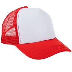 Create your very own stylish headwear with this Red Trucker Baseball Cap. This trucker-style hat features a red visor and mesh back with an adjustable snap closure. The front panel of the hat is solid white and can be embellished with your very own design using markers, fabric paint, sublimation, and more. The possibilities are endless, so make it one-of-a-kind! Details: 	 Size: Unisex One Size Fits Most 	 Color: Red & White 	 Quantity: 1 Create your very own stylish headwear with this Trucker B White Mesh Baseball Hats For Baseball Season, White Mesh Hat For Baseball Season, White Mesh Snapback Hat With Visor, White Mesh Snapback Hat For Baseball Season, Red 5-panel Trucker Hat, White Mesh Snapback Hat For Baseball, White Mesh Trucker Hat With Curved Visor, White Breathable Trucker Hat, White Mesh Visor Baseball Cap