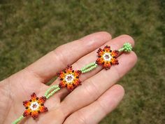 Huichol Bead Indian Bracelet Jewelry Art Hand Made Guadalajara Mexico A46 | eBay Mexican Beading Patterns, Handmade Rectangular Beads For Gifts, Flower-shaped Large Beads For Gifts, Ancient Aztecs, Huichol Art, Art Hand, Descendants, Bracelet Jewelry, Bead Weaving