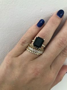 (1) Onyx Ring by Kasia Jewelry – Kasia J. Kasia Jewelry, Black Onyx Ring, Put A Ring On It, Onyx Ring, Jewelry Inspo, Eternity Band, Perfect Ring, Black Rings, Diamond Bands