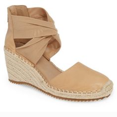 New Without Tags Close Toe With Zipper At Back Breeze Open Silhouette Desert Sand Color. First Pictures Are Just For Reference. Desert Sand Color, Eileen Fisher Shoes, Wedges Sandals, Desert Sand, Sand Color, Womens Shoes Wedges, Espadrilles Wedges, Eileen Fisher, One Pic