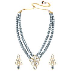 PRICES MAY VARY. Occasion: Take your style up a notch with this handcrafted piece of jewellery; Enamelled and embellished with rhinestone, crystal, faux pearl, it is perfect for a traditional yet contemporary look Outfits: Ideal for any ethnic outfits like sarees, lehengas, gowns, bridal wear or for parties, festivals, dance or any special occasion or as fashion costume accessories Perfect Gift for your Loved Ones: Love for jewels never fades away. Jewelry is one of the most spectacular & popula Blue Wedding Party, Kundan Jewellery Set, Bollywood Party, Heritage Jewellery, Pearl Jewelry Sets, Ethnic Outfits, Promise Rings For Her, Oxidised Jewellery, Cz Jewelry