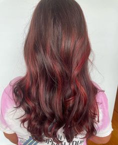 Strawberry Blonde Highlights On Dark Brown Hair, Ref Balayage, Red Highlights In Brown Hair Wavy, Red Highlights With Brown Hair, Hair Dye Inspo Highlights, Red Hair Inspo Highlights, Red Highlights Light Brown Hair, Brown Hair Colored Highlights, Subtle Red Highlights In Light Brown Hair