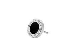 BVLGARI BVLGARI 18 Kt White Gold Single Earring, With Onyx Element. Luxury Silver Earrings With Black Enamel, Bvlgari Fragrance, Bvlgari Earrings, Bvlgari Logo, Bulgari Jewelry, Alexander Wang Bag, Onyx Colour, Fragrance Samples, Ancient Coins