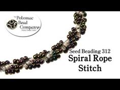 seed beading 312 spiral rope stitch necklace with black and white pearls on it