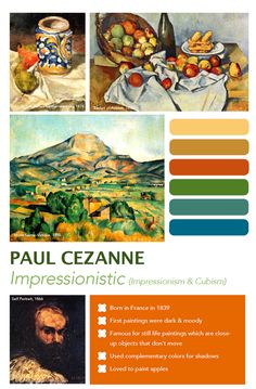 an advertisement for paul cezanne's impressionist paintings