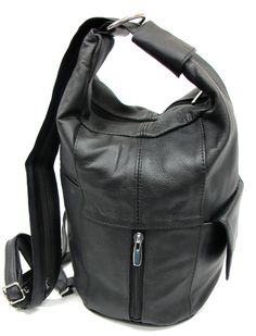 Fashion Designer's Leather Backpack/Sling Purse . Made of genuine cowhide leather  . Secured top zipped large main compartment  . Zipped side and back pocket . Front pocket with flap and magnetic button closure . Inside full lining with  zipped pocket.  . Center zipped strap easily switch to single strap sling or double strap backpack . Two color to choose from:  Black, Brown Measurement:  14" X 10" X 7"  Weight: 1lb 5oz Rectangular Leather Backpack With Anti-theft Pocket, Black Leather Backpack With Adjustable Strap For Trip, Leather Anti-theft Backpack, Leather Backpack With Anti-theft Pocket, Leather Shoulder Bag With Anti-theft Pocket For School, Black Leather Backpack With Zipper For Trip, School Leather Backpack With Anti-theft Pocket, Leather Shoulder Backpack With Anti-theft Pocket For Everyday Use, Sling Purse