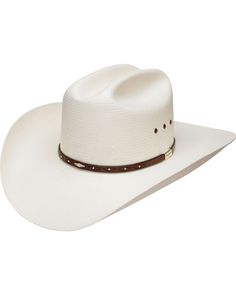 George Strait by Resistol Kingman 10X Straw Hat | Boot Barn Classic White Rigid Hat Bands, White Classic Rigid Hat Band, Classic White Adjustable Hat Band, Western Style White Top Hat With Flat Crown, White Adjustable Fit Hat Band For Rodeo, White High Crown Hat Bands For Rodeo, White Flat Crown Hat For Western-themed Events, Brown Leather Hat, Boot Barn