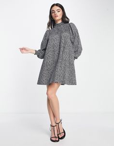 Dresses by Whistles Dress the part High neck Long sleeves Shirred, stretch trims Regular fit Whistles Dress, Design Clothes, High Neck Long Sleeve, Green And Pink, Fashion Design Clothes, Whistler, Summer Accessories, Smock Dress, Body Fit