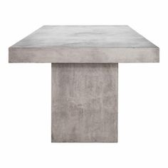 a concrete table with a square top on an isolated white background for display or montage