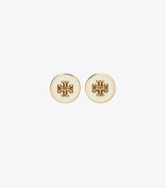 Kira Enamel Circle-Stud Earring: Women's Designer Earrings | Tory Burch Tory Burch Earrings, Circle Earrings Studs, Circle Studs, Pearl Stud Earrings, Crystal Pearls, Pearl Studs, Designer Jewelry, Sale Event, Designer Earrings