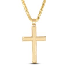 Give a gift with significant meaning when you choose this classic cross necklace. 10K yellow gold High-polish finish 22-inch wheat chain; lobster clasp Made in Italy Men's Gold Cross Necklace, Yellow Gold Cross Pendant Necklace With Rope Chain, Yellow Gold Necklace With Rope Chain And Cross Pendant, Gold Cross Pendant For Men, Mens Chain Necklace Gold Cross Pendant, Yellow Gold Cross Pendant With Rope Chain, Gold Cross Necklace Mens Jewelry1000.com, Jared The Galleria Of Jewelry, Mens Cross Necklace