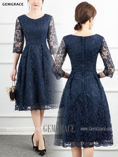 10% off now|Free shipping world-wide. Navy Blue Lace Modest Party Dress With Lace Sleeves For Women at GemGrace. Click to learn our pro custom-made service for wedding dress, formal dress. View #WeddingGuestDresses for more ideas. Blue Lace Dress With Lace Bodice, Blue Knee-length Lace Dress For Wedding, Blue Lace Patchwork Dress For Party, Elegant Blue Dress With Lace Patchwork, Blue Lace Dress With Lace Trim For Formal Occasions, Blue Lace Dress With Lace Trim For Formal Events, Blue Fitted Lace Dress For Prom, Blue Lace Long Sleeve Dress With Patchwork, Blue Long Sleeve Lace Patchwork Dress