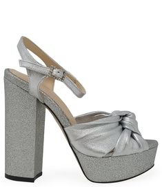 MADISON MAISON MARILU SILVER GLITTER PLATFORM HEEL - MADISON Silver Loafers, Fred Segal, The Madison, Silver Heels, Platform Heel, Vogue Italia, Formal Looks, Heeled Loafers, Black Glitter