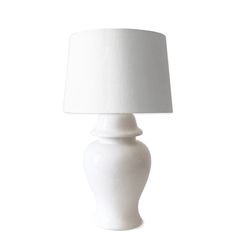 a white table lamp on a white background