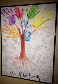 a family tree with handprints on it