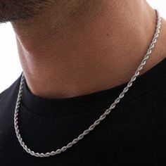 Mens Neck Chains, Neck Chain For Men, Silver Rope Chain, Country Rings, Chain For Men, Braid Designs, Neck Chain, Designer Style, Chains For Men