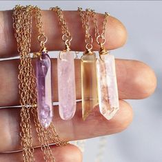 A dainty crystal point in your choice of rose quartz, citrine, amethyst or crystal quartz is wire wrapped and hangs from a delicate chain. *You get to choose necklace length as well as desired chain and components:-14k gold filled -14k rose gold filled -Sterling silver "Gold Filled": a thick layer of solid gold which is bonded to a base metal. Gold filled jewelry will never tarnish and lasts a lifetime! It looks and wears just like solid gold, without the expensive price tag. Basic cleaning with Rose Gold Crystal Necklaces For Jewelry Making, Rose Gold Wire Wrapped Crystal Necklaces For Jewelry Making, Gold Wire Wrapped Crystal Necklace, Rose Gold Wire Wrapped Crystal Necklace Gift, Gift Rose Gold Wire Wrapped Crystal Necklace, Y Necklace Gold, Silver Lariat Necklace, Crystal Quartz Necklace, Lariat Necklace Silver