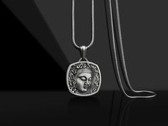 These 925K Sterling Silver Necklace photos are taken with original and every item has handmade engraving details. It's very elegant and classy for everyday use but also can be preferred as a gift for friends and family for an eternal memorial. We prepared a new collection for your loved ones which is a gift selection from BySilverStone and you can find the best present for every occasion. All products are made with Sterling 925k Silver. BySilverStoneTeam works to complete the customer's buying e Symbolic White Gold Necklaces With Box Chain, Symbolic White Gold Box Chain Necklaces, Symbolic White Gold Necklace With Box Chain, Silver Charm Necklace With Square Sterling Pendant, Silver Sterling Square Pendant Charm Necklace, Silver Necklace With Oxidized Finish And Square Pendant, Symbolic Silver Square Pendant Jewelry, Silver Symbolic Square Pendant Jewelry, Silver Necklace With Rectangular Pendant For Gift