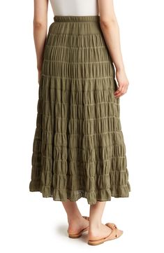 Slip into this textured knit midi skirt crafted from cotton and complete with a stretchy waistband for all day comfort and style. 34" length (size S)
 Elastic waist Pulls on 97% cotton, 3% spandex Hand wash Imported Model stats: 5'10" height, 32" bust, 25" waist, 36" hip. Model is wearing size S. Midi Skirt Outfit, Knit Midi Skirt, Knit Midi, Max Studio, Textured Knit, Skirt Outfits, Nordstrom Rack, Midi Skirt, Elastic Waist