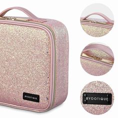 TheLAShop Makeup Train Case in Glitter Pink, Green, Purple and Glitter Black Options. Gradient color and Blink appearance deliver a unique look. Comes with a main double-zippered compartment with removable dividers & brush holders for better organization. Designed with hidden pockets for additional storage, it's perfect for makeup artists, beauticians, etc. Also a great gift for 7-year-old makeup lovers. Features: Allows you to use 4 removable dividers in the main zippered compartment to customi Storage Divider, Better Organization, Brush Organizer, Brush Holders, Old Makeup, Makeup Lovers, Makeup Train Case, Makeup Training, Train Case