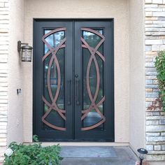 GID thermal break special design different color forged iron double door Eyes Contact, Iron Front Door, Iron Entry Doors, Elegant Entryway, Heavy Duty Hinges, Door Price, Reduce Energy, Square Top, Iron Handles