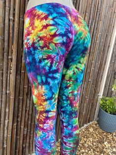 "High quality 100% made in the USA.  Hand dyed with love by artist.  Excellent quality cotton/spandex fabric.  So comfy and great fit!  Measurements before stretch medium  total length 34\" inseam length 26\" waist before stretch 28\" and 32\" after thighs 18\" before stretch large total length 35\" inseam 27\" thighs before stretch 20\" waist 29-34\" XL total length 36\" inseam 28 1/2\" thighs before stretch 21\" waist before stretch 32-38\" Sizes to come soon on xl and 2X need a different size? message me" Casual Tie Dye Leggings For Summer, Casual Summer Tie Dye Leggings, Fitted Tie Dye Yoga Pants, Stretch Tie Dye Leggings For Summer, Summer Tie-dye Stretch Leggings, Summer Stretch Tie Dye Leggings, Stretch Tie Dye Yoga Pants, Fitted Tie-dye Yoga Pants, Tie Dye Stretch Yoga Pants