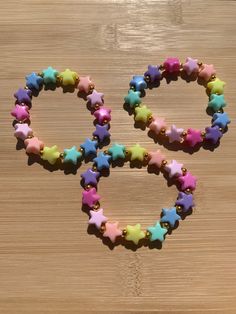 One size ( 15cm) stretchy rainbow and gold star bracelet (Not waterproof), ( NOT tarnish free) Cloud Bracelet, Bracelet Rainbow, Kandi Bracelets, Bead Charms Diy, Clay Bracelet, Rainbow Star, Rainbow Cloud, Rainbow Bracelet, Bracelet Ideas