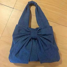 45716441661661 Kawaii Handbags, Denim Shoulder Bag, Bow Women, Denim Shoulder Bags, Denim Tote Bags, Denim Tote, Underarm Bag, Cute Bow, Diy Couture