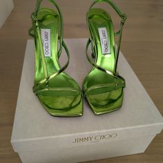 Never Worn Jimmy Choo Etana 80 Mm Matcha Color Shoes. Size 38 (Eu)/Size 8 (Us). Comes With Box + Dustbags. Green Patent Leather Luxury Heels, Green Luxury Patent Leather Heels, Luxury Green Patent Leather Heels, Luxury Green Heels For Evening, Luxury Green Heels With Padded Heel, Matcha Color, Color Shoes, Jimmy Choo Shoes, Jimmy Choo