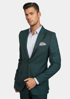 Astor Sacramento Green Suit - SARTORO Green Wool Suit, Sacramento Green, Custom Suits Men, Sharkskin Suit, High Fashion Men, Custom Made Suits, Green Suit, Green Blazer, Looking Dapper