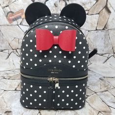 () #Bagsavenue Fast Ship Kate Spade Disney X Kate Spade New York Minnie Backpack Dust Bag Not Included Nwt (New With Tag) () No Trades, No Dust Bag More Details: Authentic 13"H X 8"W X 4.7"D Refined Grain Leather Metal Pinmount Logo Two Way Spade Jacquard Lining Zip Closure Style # K7325 Please No Lowball Offers Kate Spade Disney, Disney Bags, Mini Backpacks, Disney Inspired Outfits, Disney Bag, Cute Purses, Disney Inspired, Mini Backpack, Disney Trips