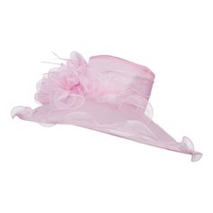 Ruffled Flower Organza Hat with NetMade of 100% polyester.One size fits most women with size adjustable string inside, fitting up to 7 1/4.Inner satin hatband.Adult/Women.Crown measures 4 inches deep.Brim measures 7 inches wide.Hand wash only.Imported. Fashion organza hat accented with netting for ladies.Cylindrical top crown.A big flower is decorated on one side.Flower is detailed with feathers and net.Ruffled brim is downturned.Our net organza hat is an excellent headwear for your special outd Dressy Hats, Ruffle Flower, Garden Parties, Sticker Patches, Big Flowers, Patch Design, Outdoor Events, Hat Band, Custom Hats