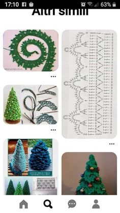 an image of christmas trees made out of crochet