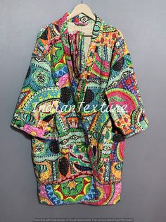 Cotton Multicolor Jacket, Indian Floral Jacket, Unique Gift For Her, Cotton Lightweight Jacket, All Season Wearable Overcoat, https://www.etsy.com/listing/1376944712/cotton-multicolor-jacket-indian-floral