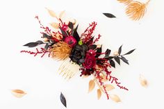 Comb in black, burgundy and gold tones ideal for brides in winter, or gothic weddings, you can also use it for bridesmaids or flower girls, you can use the hair like any of the other accessories or you can also combine them with each other to create a beautiful combination of wedding. The delivery times are: Peninsular Spain: 1 to 3 days. Spain islands: 5 to 10 days. Europe: Between 5 and 10 business days. America: Between 10 and 20 business days. If you need your order more urgently, you can purchase our store listing called expedited shipping along with your order. I leave a link below. https://www.etsy.com/listing/1340829873/fast-shipping?ga_order=most_relevant&ga_search_type=all&ga_view_type=gallery&ga_search_query=latelierfleur&ref=sr_gallery-1-34&frs=1&sts=1&organic_search_click=1 In Spain Islands, Gothic Weddings, Gothic Hair, Gold Bridal Hair Comb, Winter Wedding Hair, Gothic Flowers, Gothic Hairstyles, Wedding Hair Comb, Flower Hair Comb