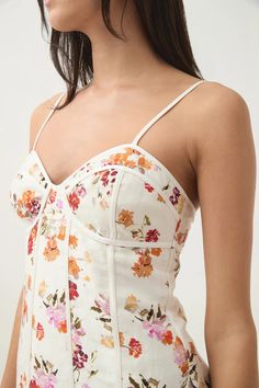 Cyma Panelled Mini Dress | Flora Natura | Aje – Aje ROW Knit Jumpsuit, Denim Accessories, White Maxi Dresses, Floral Dress Black, Guest Dresses, Sweetheart Neckline, Wedding Guest Dress, Denim Dress, Pink Dress