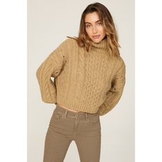 Brown knit (50% Acrylic, 50% Wool). Sweater. Long sleeves. Turtleneck. Pull on. 21" from shoulder to hemline. Imported. Navy Cable Knit Sweater, Something Navy, Rent The Runway, Closet Designs, Brown Sweater, Cable Knit Sweater, Wool Sweater, Cable Knit, Knit Sweater