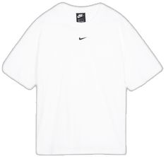 Nike Crew Neck Top With Embroidered Logo, Nike Sporty Tops With Embroidered Logo, White Sports T-shirt With Embroidered Logo, White T-shirt With Embroidered Logo For Sports, White Embroidered Logo T-shirt For Sports, White Top With Embroidered Logo For Streetwear, White Embroidered T-shirt For Streetwear, White Sports Tops With Embroidered Logo, White Sports Top With Embroidered Logo